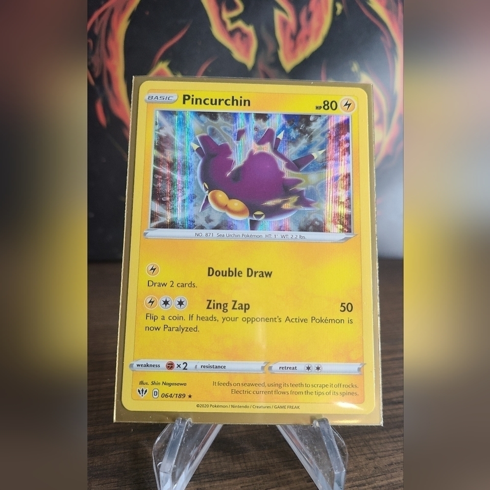 Pincurchin 64/189 Pokemon TCG Darkness Ablaze Holo Rare
